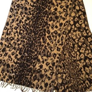 Coach Merino Wool Ocelot Leopard Giant Scarf